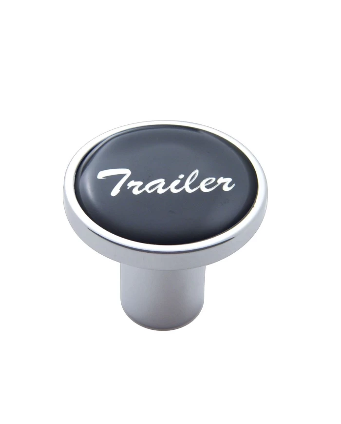 (CARD) CHROME AIR VALVE KNOB W/ GLOSSY "TRAILER" STICKER - BLACK