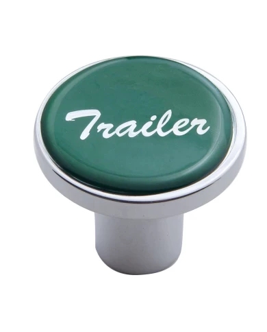 (CARD) CHROME AIR VALVE KNOB W/ GLOSSY "TRAILER" STICKER - GREEN (CARD) CHROME AIR VALVE KNOB W/ GLOSSY "TRAILER" STICKER - GREEN