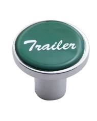 (CARD) CHROME AIR VALVE KNOB W/ GLOSSY "TRAILER" STICKER - GREEN