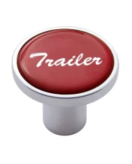 (CARD) CHROME AIR VALVE KNOB W/ GLOSSY "TRAILER" STICKER - RED