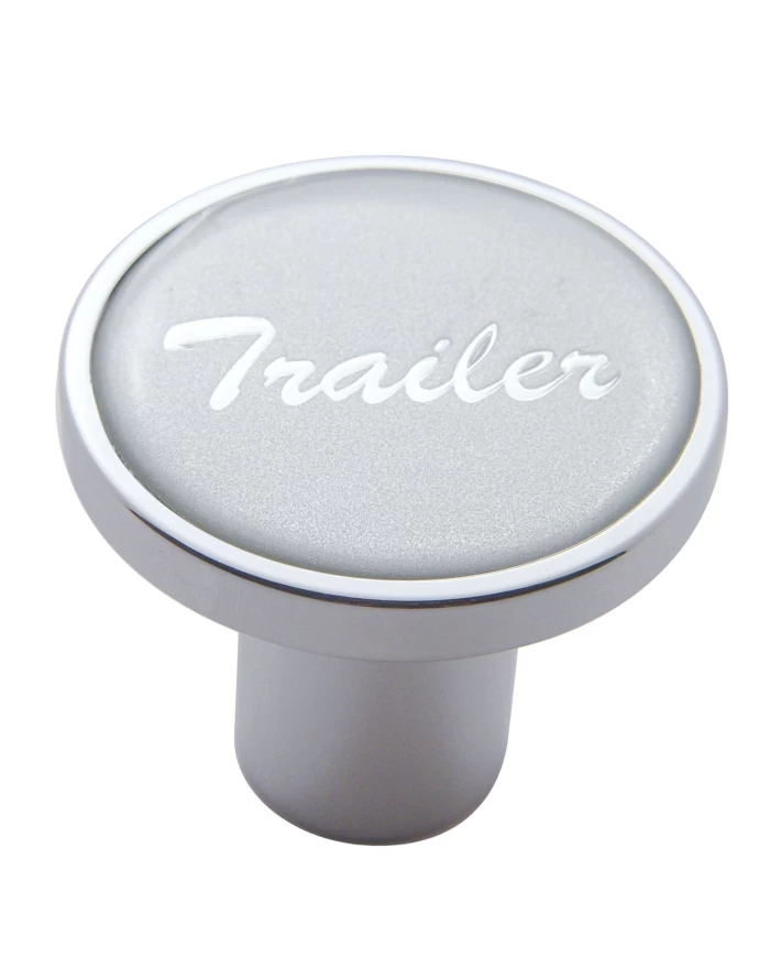 (CARD) CHROME AIR VALVE KNOB W/ GLOSSY "TRAILER" STICKER - SILVER