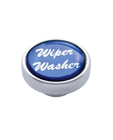 (CARD) CHROME AIR VALVE KNOB W/ GLOSSY "WIPER/WASHER" STICKER - BLUE (CARD) CHROME AIR VALVE KNOB W/ GLOSSY "WIPER/WASHER" STICKER - BLUE