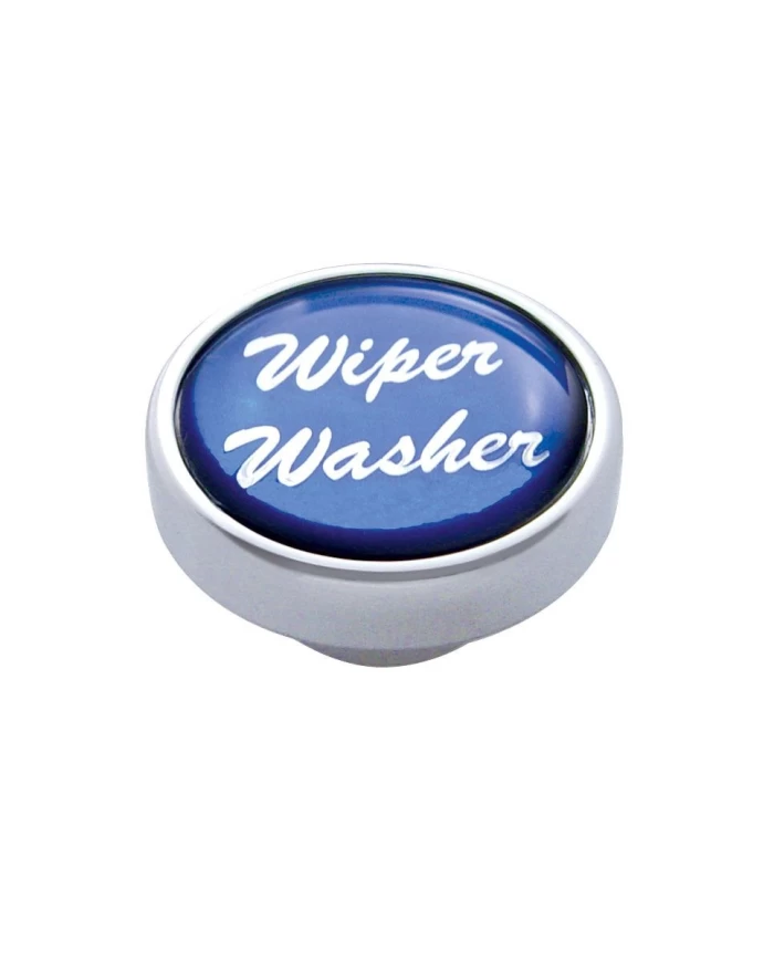 (CARD) CHROME AIR VALVE KNOB W/ GLOSSY "WIPER/WASHER" STICKER - BLUE (CARD) CHROME AIR VALVE KNOB W/ GLOSSY "WIPER/WASHER" STICKER - BLUE
