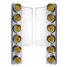 UP33057-FL SS Front Air Cleaner Bracket W/12X 9 LED 2" Beehive Lights & Visors -Amber LED & Lens (Pair)