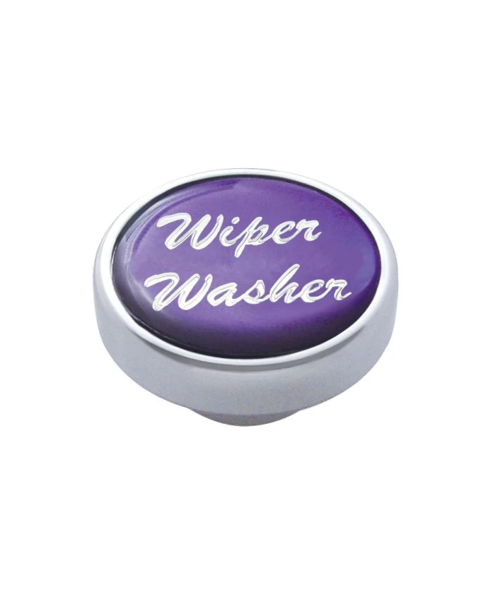 (CARD) CHROME AIR VALVE KNOB W/ GLOSSY "WIPER/WASHER" STICKER - PURPLE (CARD) CHROME AIR VALVE KNOB W/ GLOSSY "WIPER/WASHER" STICKER - PURPLE