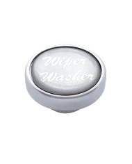 (CARD) CHROME AIR VALVE KNOB W/ GLOSSY "WIPER/WASHER" STICKER - SILVER