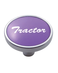(CARD) CHROME SHORT PIN MOUNT AIR VALVE KNOB W/ ALUMINUM "TRACTOR" STICKER - PURPLE (CARD) CHROME SHORT PIN MOUNT AIR VALVE KNOB W/ ALUMINUM "TRACTOR" STICKER - PURPLE