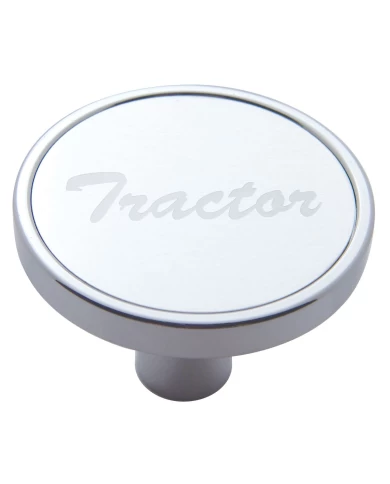 (CARD) CHROME SHORT PIN MOUNT AIR VALVE KNOB W/ ALUMINUM "TRACTOR" STICKER - SILVER (CARD) CHROME SHORT PIN MOUNT AIR VALVE KNOB W/ ALUMINUM "TRACTOR" STICKER - SILVER