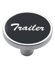 (CARD) CHROME SHORT PIN MOUNT AIR VALVE KNOB W/ ALUMINUM "TRAILER" STICKER - BLACK (CARD) CHROME SHORT PIN MOUNT AIR VALVE KNOB W/ ALUMINUM "TRAILER" STICKER - BLACK