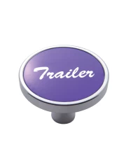 (CARD) CHROME SHORT PIN MOUNT AIR VALVE KNOB W/ ALUMINUM "TRAILER" STICKER - PURPLE (CARD) CHROME SHORT PIN MOUNT AIR VALVE KNOB W/ ALUMINUM "TRAILER" STICKER - PURPLE