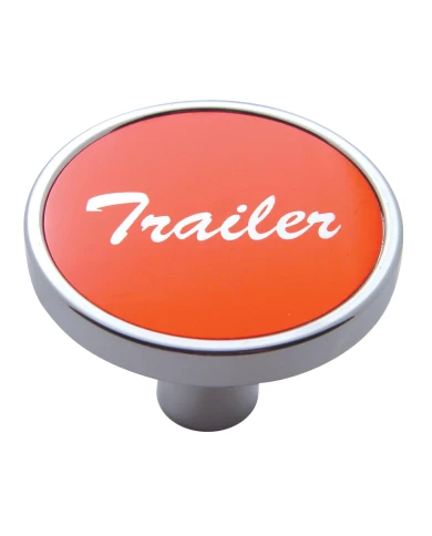 (CARD) CHROME SHORT PIN MOUNT AIR VALVE KNOB W/ ALUMINUM "TRAILER" STICKER - RED (CARD) CHROME SHORT PIN MOUNT AIR VALVE KNOB W/ ALUMINUM "TRAILER" STICKER - RED