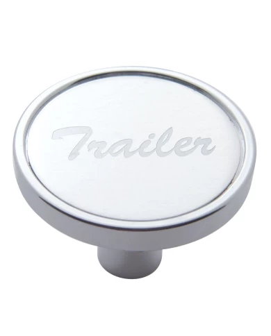 (CARD) CHROME SHORT PIN MOUNT AIR VALVE KNOB W/ ALUMINUM "TRAILER" STICKER - SILVER (CARD) CHROME SHORT PIN MOUNT AIR VALVE KNOB W/ ALUMINUM "TRAILER" STICKER - SILVER