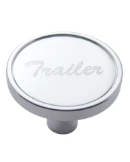 (CARD) CHROME SHORT PIN MOUNT AIR VALVE KNOB W/ ALUMINUM "TRAILER" STICKER - SILVER (CARD) CHROME SHORT PIN MOUNT AIR VALVE KNOB W/ ALUMINUM "TRAILER" STICKER - SILVER