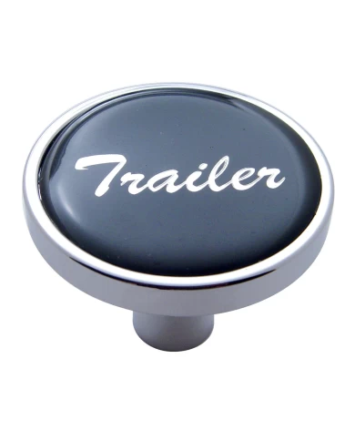 (CARD) CHROME SHORT PIN MOUNT AIR VALVE KNOB W/ GLOSSY "TRAILER" STICKER - BLACK (CARD) CHROME SHORT PIN MOUNT AIR VALVE KNOB W/ GLOSSY "TRAILER" STICKER - BLACK