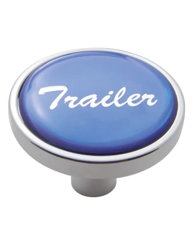 (CARD) CHROME SHORT PIN MOUNT AIR VALVE KNOB W/ GLOSSY "TRAILER" STICKER - BLUE (CARD) CHROME SHORT PIN MOUNT AIR VALVE KNOB W/ GLOSSY "TRAILER" STICKER - BLUE