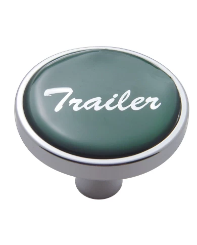 (CARD) CHROME SHORT PIN MOUNT AIR VALVE KNOB W/ GLOSSY "TRAILER" STICKER - GREEN (CARD) CHROME SHORT PIN MOUNT AIR VALVE KNOB W/ GLOSSY "TRAILER" STICKER - GREEN