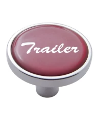 (CARD) CHROME SHORT PIN MOUNT AIR VALVE KNOB W/ GLOSSY "TRAILER" STICKER - RED (CARD) CHROME SHORT PIN MOUNT AIR VALVE KNOB W/ GLOSSY "TRAILER" STICKER - RED