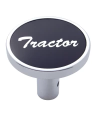 (CARD) CHROME LONG PIN MOUNT AIR VALVE KNOB W/ ALUMINUM "TRACTOR" STICKER - BLACK (CARD) CHROME LONG PIN MOUNT AIR VALVE KNOB W/ ALUMINUM "TRACTOR" STICKER - BLACK