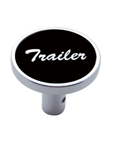 (CARD) CHROME LONG PIN MOUNT AIR VALVE KNOB W/ ALUMINUM "TRAILER" STICKER - BLACK (CARD) CHROME LONG PIN MOUNT AIR VALVE KNOB W/ ALUMINUM "TRAILER" STICKER - BLACK