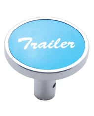 (CARD) CHROME LONG PIN MOUNT AIR VALVE KNOB W/ ALUMINUM "TRAILER" STICKER - BLUE (CARD) CHROME LONG PIN MOUNT AIR VALVE KNOB W/ ALUMINUM "TRAILER" STICKER - BLUE
