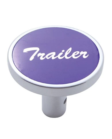 (CARD) CHROME LONG PIN MOUNT AIR VALVE KNOB W/ ALUMINUM "TRAILER" STICKER - PURPLE (CARD) CHROME LONG PIN MOUNT AIR VALVE KNOB W/ ALUMINUM "TRAILER" STICKER - PURPLE
