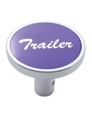 (CARD) CHROME LONG PIN MOUNT AIR VALVE KNOB W/ ALUMINUM "TRAILER" STICKER - PURPLE (CARD) CHROME LONG PIN MOUNT AIR VALVE KNOB W/ ALUMINUM "TRAILER" STICKER - PURPLE