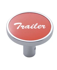(CARD) CHROME LONG PIN MOUNT AIR VALVE KNOB W/ ALUMINUM "TRAILER" STICKER - RED (CARD) CHROME LONG PIN MOUNT AIR VALVE KNOB W/ ALUMINUM "TRAILER" STICKER - RED