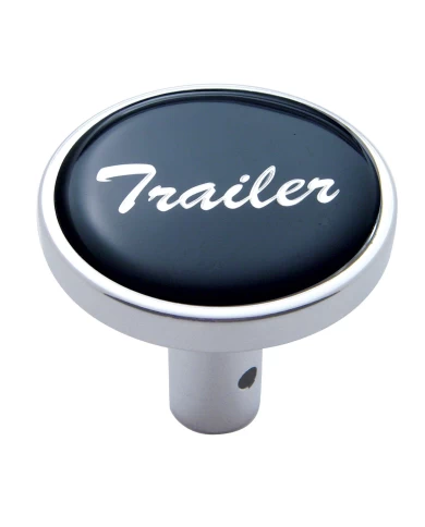 (CARD) CHROME LONG PIN MOUNT AIR VALVE KNOB W/ GLOSSY "TRAILER" STICKER - BLACK (CARD) CHROME LONG PIN MOUNT AIR VALVE KNOB W/ GLOSSY "TRAILER" STICKER - BLACK