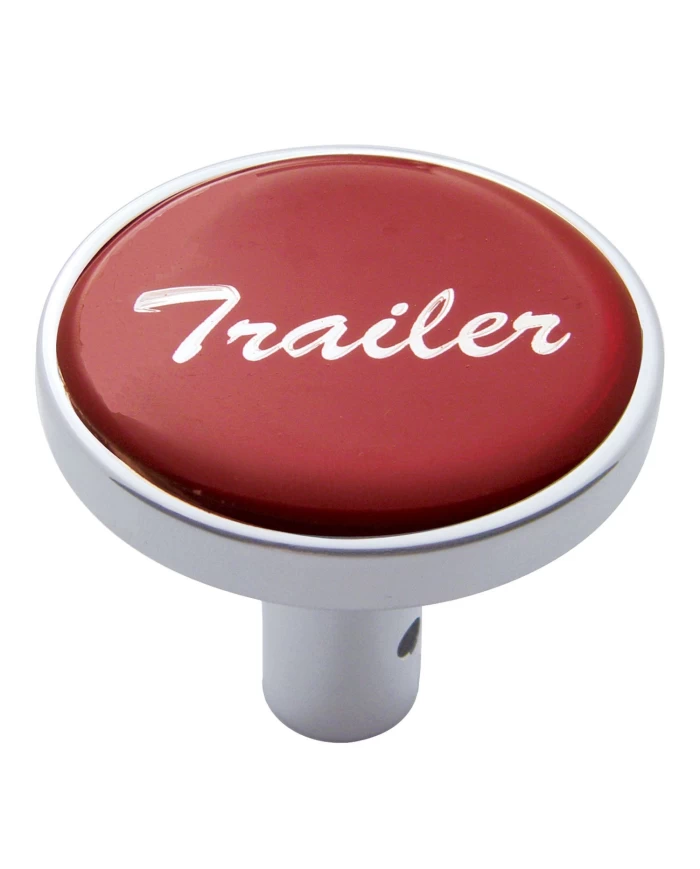(CARD) CHROME LONG PIN MOUNT AIR VALVE KNOB W/ GLOSSY "TRAILER" STICKER - RED (CARD) CHROME LONG PIN MOUNT AIR VALVE KNOB W/ GLOSSY "TRAILER" STICKER - RED