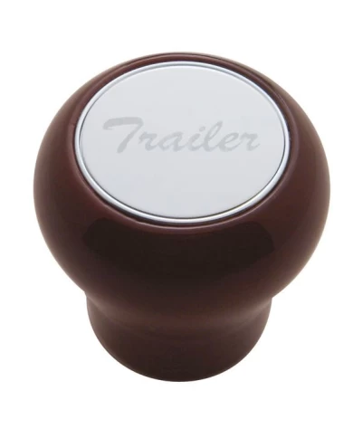 (CARD) WOOD AIR VALVE KNOB W/ STAINLESS STEEL "TRAILER" PLAQUE (CARD) WOOD AIR VALVE KNOB W/ STAINLESS STEEL "TRAILER" PLAQUE