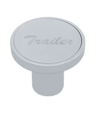 (CARD) CHROME AIR VALVE KNOB W/ STAINLESS STEEL "TRAILER" PLAQUE - CURSIVE SCRIPT