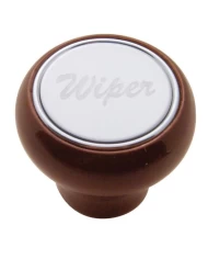 (CARD) WOOD DELUXE DASH KNOB W/ STAINLESS STEEL "WIPER" PLAQUE (CARD) WOOD DELUXE DASH KNOB W/ STAINLESS STEEL "WIPER" PLAQUE