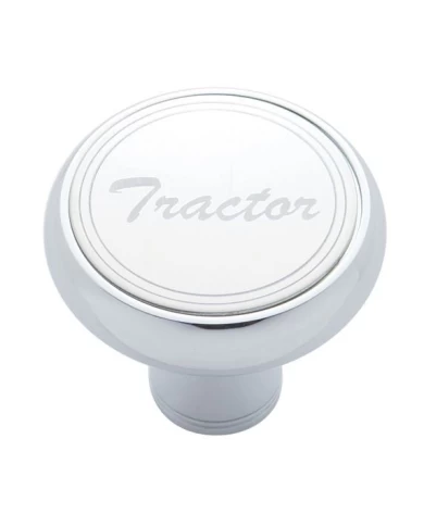 (CARD) DELUXE CHROME SCREW-ON AIR VALVE KNOB W/ STAINLESS STEEL "TRACTOR" PLAQUE (CARD) DELUXE CHROME SCREW-ON AIR VALVE KNOB W/ STAINLESS STEEL "TRACTOR" PLAQUE