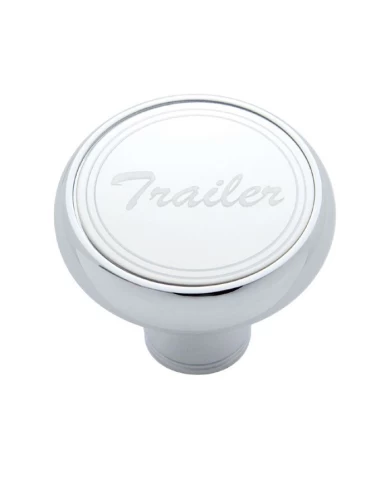 (CARD) DELUXE CHROME SCREW-ON AIR VALVE KNOB W/ STAINLESS STEEL "TRAILER" PLAQUE (CARD) DELUXE CHROME SCREW-ON AIR VALVE KNOB W/ STAINLESS STEEL "TRAILER" PLAQUE