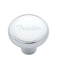 (CARD) DELUXE CHROME SCREW-ON AIR VALVE KNOB W/ STAINLESS STEEL "TRAILER" PLAQUE