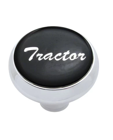 (CARD) CHROME DELUXE AIR VALVE KNOB W/ GLOSSY "TRACTOR" STICKER - BLACK (CARD) CHROME DELUXE AIR VALVE KNOB W/ GLOSSY "TRACTOR" STICKER - BLACK