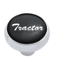 (CARD) CHROME DELUXE AIR VALVE KNOB W/ GLOSSY "TRACTOR" STICKER - BLACK (CARD) CHROME DELUXE AIR VALVE KNOB W/ GLOSSY "TRACTOR" STICKER - BLACK