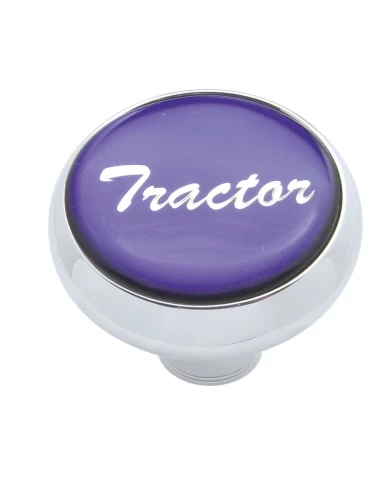 (CARD) CHROME DELUXE AIR VALVE KNOB W/ GLOSSY "TRACTOR" STICKER - PURPLE (CARD) CHROME DELUXE AIR VALVE KNOB W/ GLOSSY "TRACTOR" STICKER - PURPLE