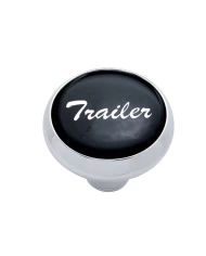 (CARD) CHROME DELUXE AIR VALVE KNOB W/ GLOSSY "TRAILER" STICKER - BLACK