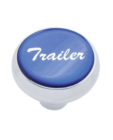 (CARD) CHROME DELUXE AIR VALVE KNOB W/ GLOSSY "TRAILER" STICKER - BLUE (CARD) CHROME DELUXE AIR VALVE KNOB W/ GLOSSY "TRAILER" STICKER - BLUE
