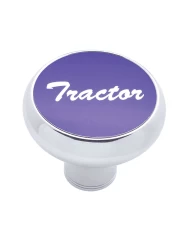 (CARD) CHROME DELUXE AIR VALVE KNOB W/ ALUMINUM "TRACTOR" STICKER - PURPLE (CARD) CHROME DELUXE AIR VALVE KNOB W/ ALUMINUM "TRACTOR" STICKER - PURPLE
