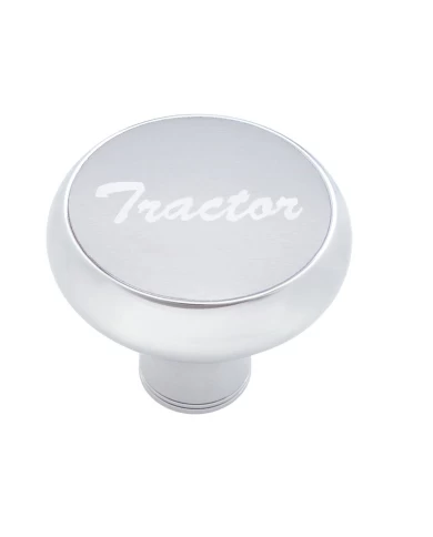(CARD) CHROME DELUXE AIR VALVE KNOB W/ ALUMINUM "TRACTOR" STICKER - SILVER (CARD) CHROME DELUXE AIR VALVE KNOB W/ ALUMINUM "TRACTOR" STICKER - SILVER
