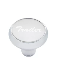 (CARD) CHROME DELUXE AIR VALVE KNOB W/ ALUMINUM "TRAILER" STICKER - SILVER
