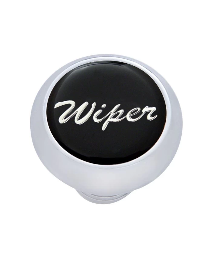 (CARD) CHROME DELUXE DASH KNOB W/ GLOSSY "WIPER" STICKER - BLACK (CARD) CHROME DELUXE DASH KNOB W/ GLOSSY "WIPER" STICKER - BLACK