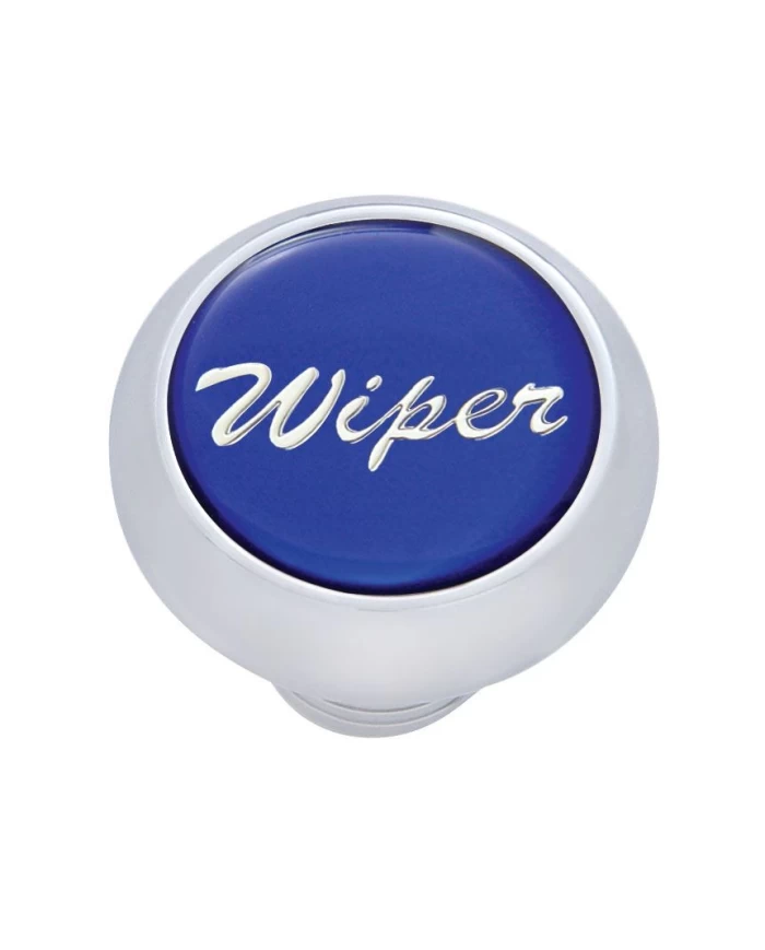 (CARD) CHROME DELUXE DASH KNOB W/ GLOSSY "WIPER" STICKER - BLUE (CARD) CHROME DELUXE DASH KNOB W/ GLOSSY "WIPER" STICKER - BLUE