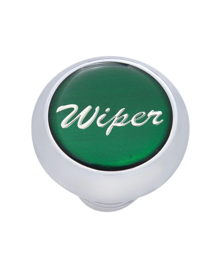 (CARD) CHROME DELUXE DASH KNOB W/ GLOSSY "WIPER" STICKER - GREEN (CARD) CHROME DELUXE DASH KNOB W/ GLOSSY "WIPER" STICKER - GREEN