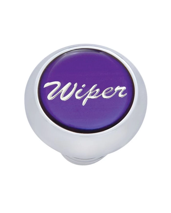 (CARD) CHROME DELUXE DASH KNOB W/ GLOSSY "WIPER" STICKER - PURPLE (CARD) CHROME DELUXE DASH KNOB W/ GLOSSY "WIPER" STICKER - PURPLE