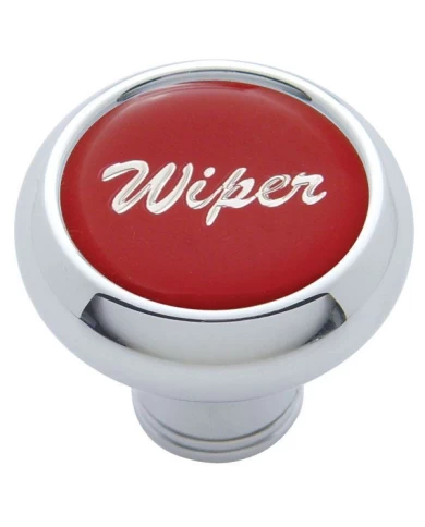 (CARD) CHROME DELUXE DASH KNOB W/ GLOSSY "WIPER" STICKER - RED (CARD) CHROME DELUXE DASH KNOB W/ GLOSSY "WIPER" STICKER - RED