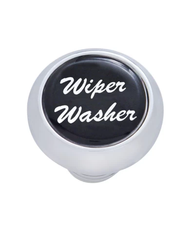 (CARD) CHROME DELUXE DASH KNOB W/ GLOSSY "WIPER/WASHER" STICKER - BLACK (CARD) CHROME DELUXE DASH KNOB W/ GLOSSY "WIPER/WASHER" STICKER - BLACK