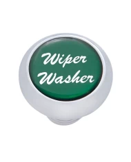 (CARD) CHROME DELUXE DASH KNOB W/ GLOSSY "WIPER/WASHER" STICKER - GREEN (CARD) CHROME DELUXE DASH KNOB W/ GLOSSY "WIPER/WASHER" STICKER - GREEN